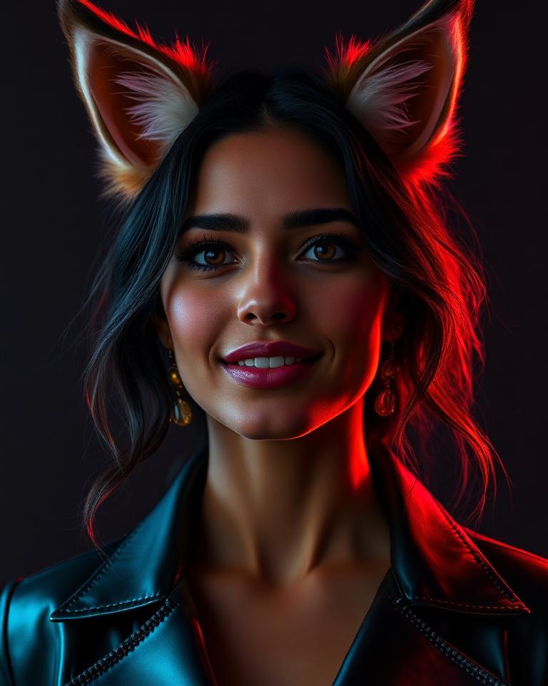 Hazel AI furry model portrait on createaifurry