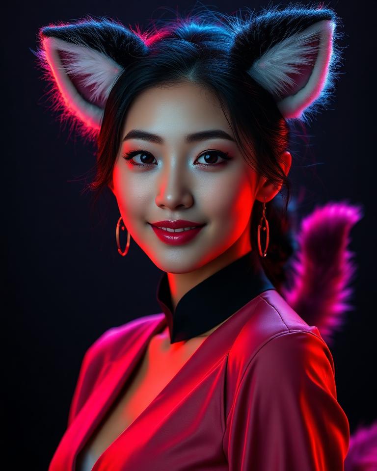 Saya AI furry model portrait on createaifurry